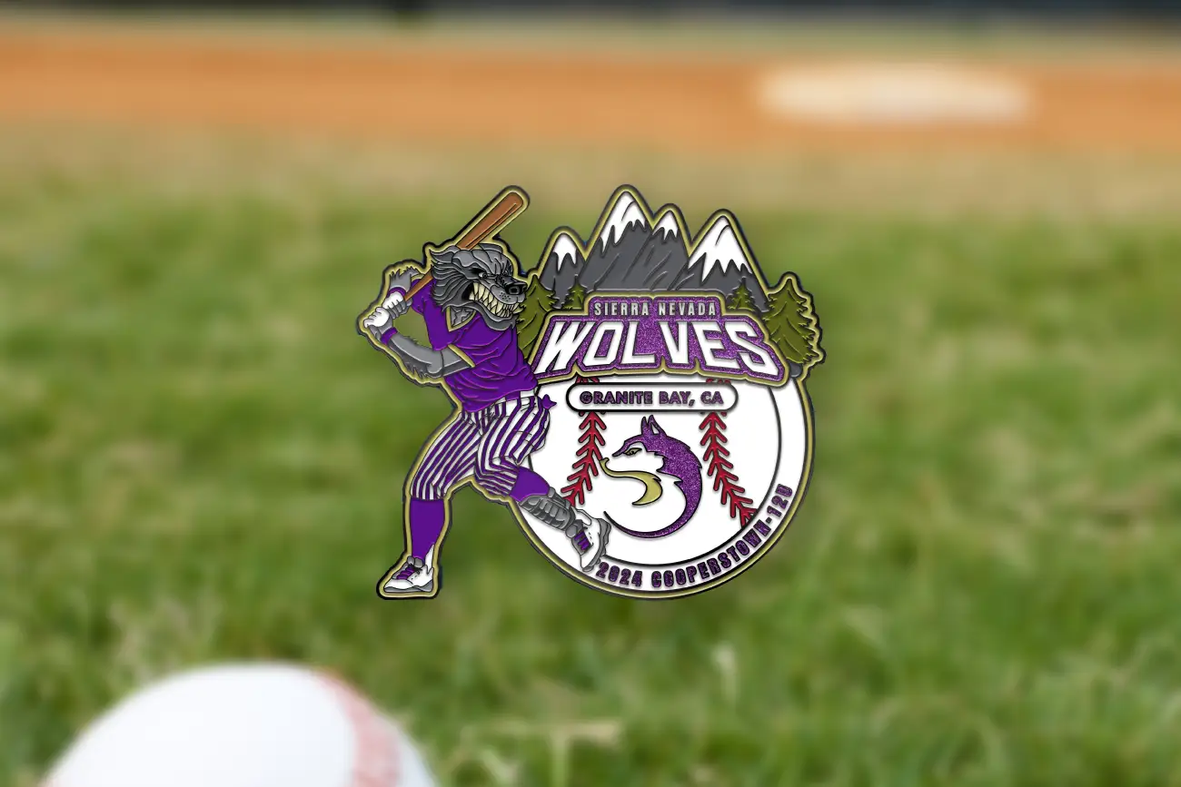 Example of a baseball trading pin design