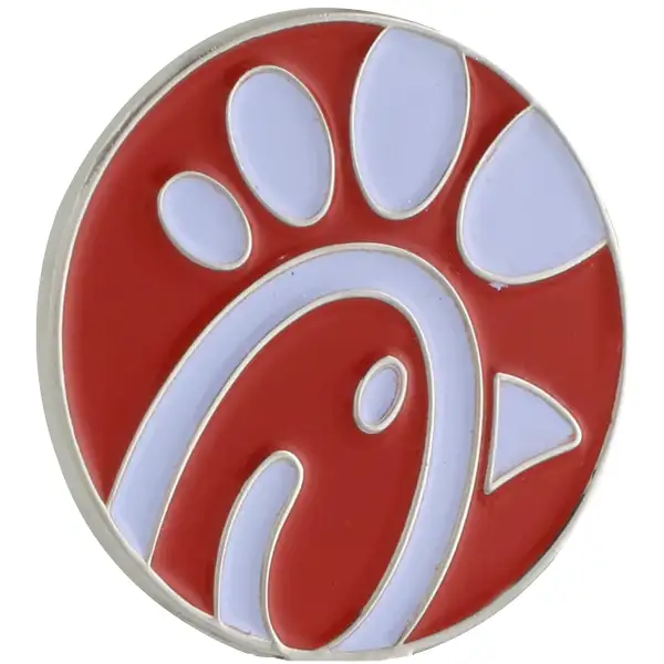 Example of a company logo pin - Chickfila
