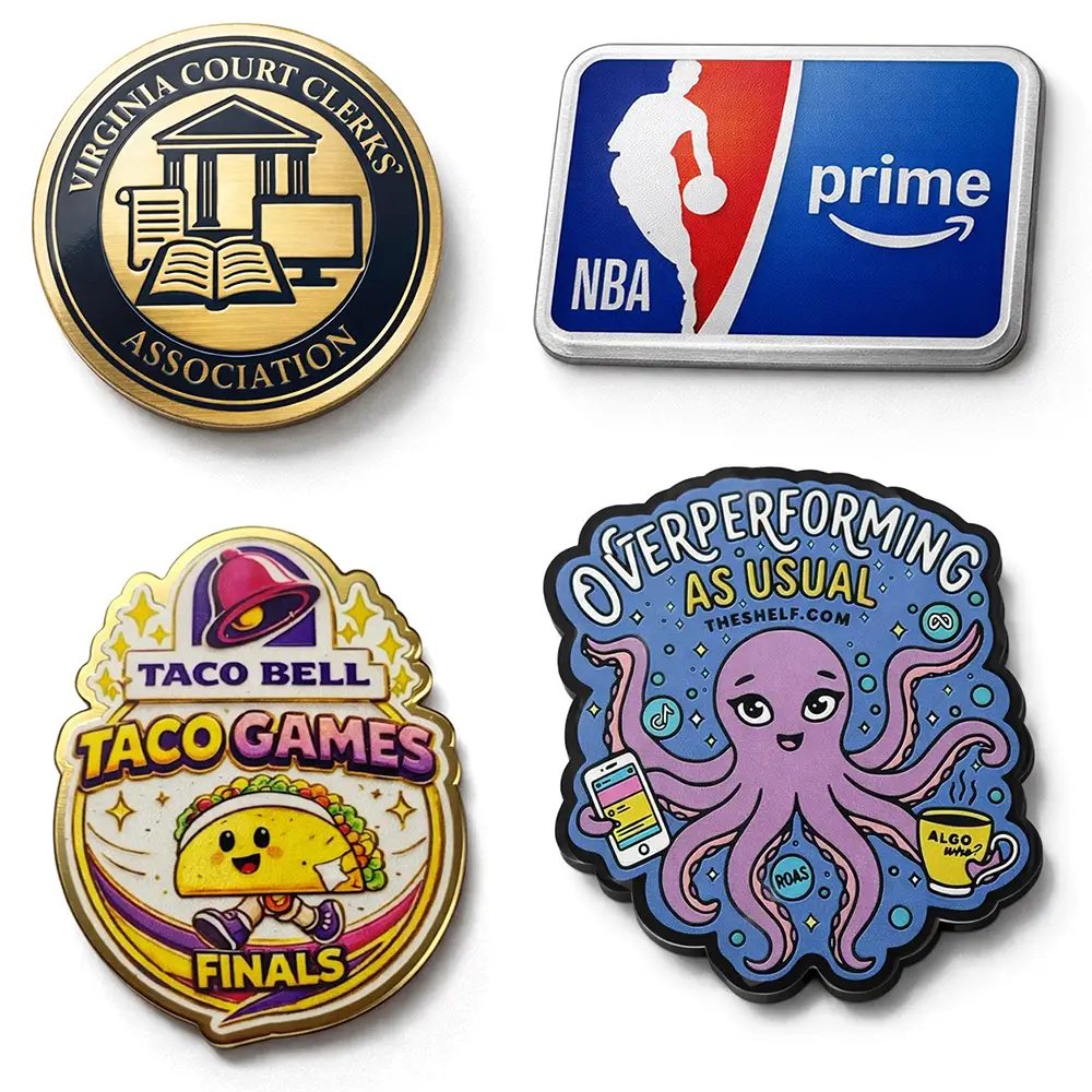 Examples of rush order pins we've made.